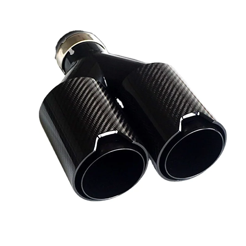 

1 шт. полностью черный M Логотип Y двойная розетка 93 мм для Bmw автомобильный глушитель модернизированная выхлопная труба из углеродного волок...