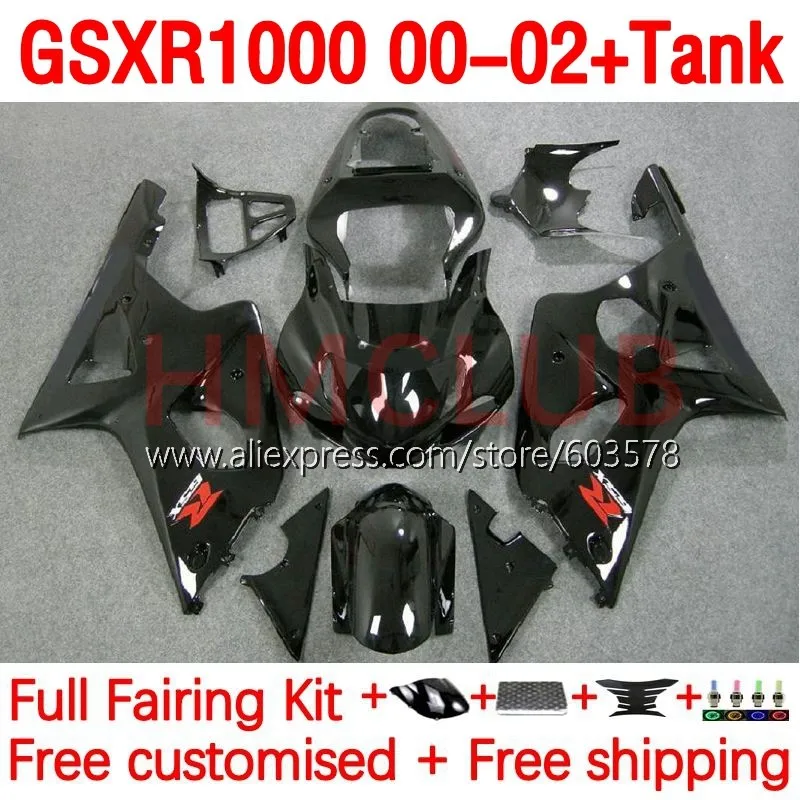 

Tank OEM For SUZUKI GSXR-1000 GSXR 1000 CC K2 GSXR1000 00 01 02 GSX-R1000 2000 2001 2002 Injection Fairing 176No.1 glossy black