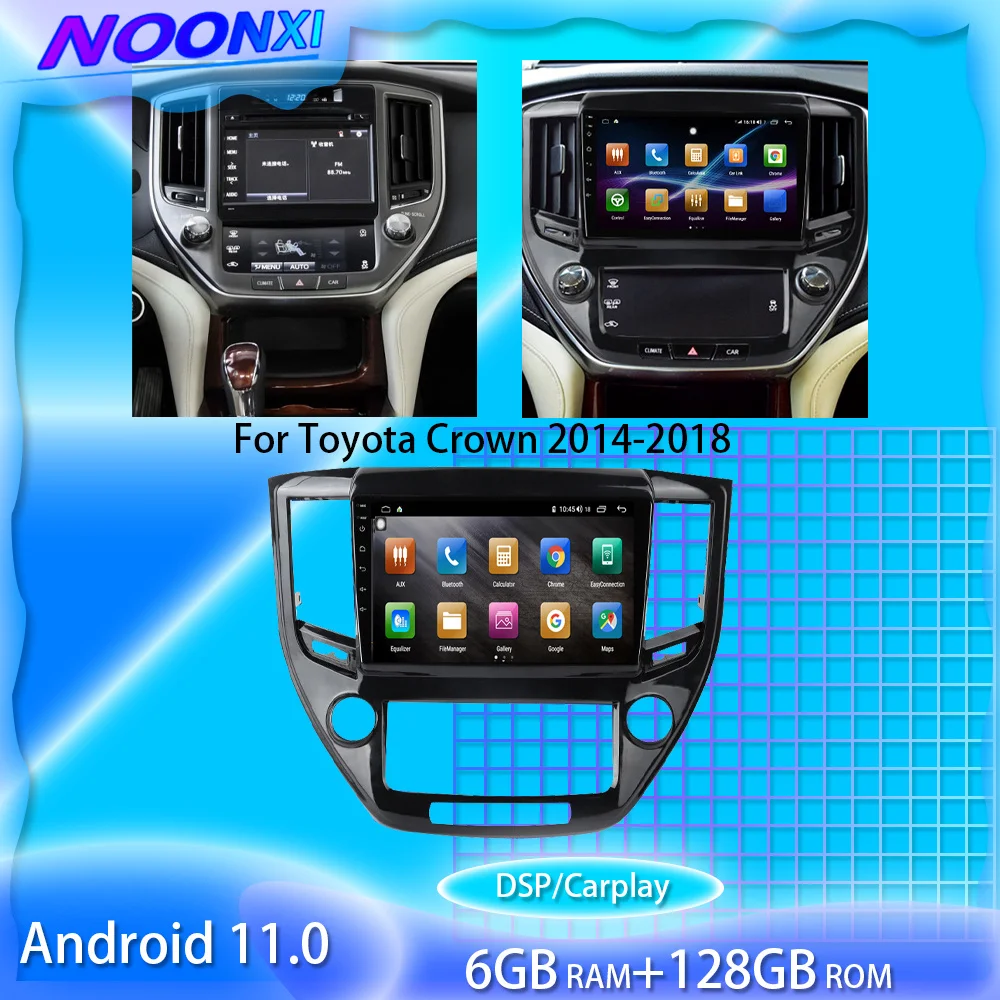 

For Toyota Crown 2014-2018 128G Android 11.0 Car Multimedia Player GPS Navigation Video DVD Radio Stereo 2 Din Carplay Head Unit