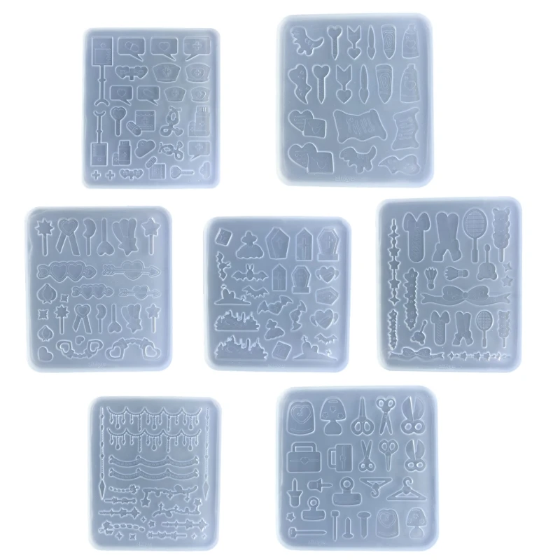 

Bowknot Star Tennis Shape Silicone Mold Card Accessory Resin Mold Keychain DropShip