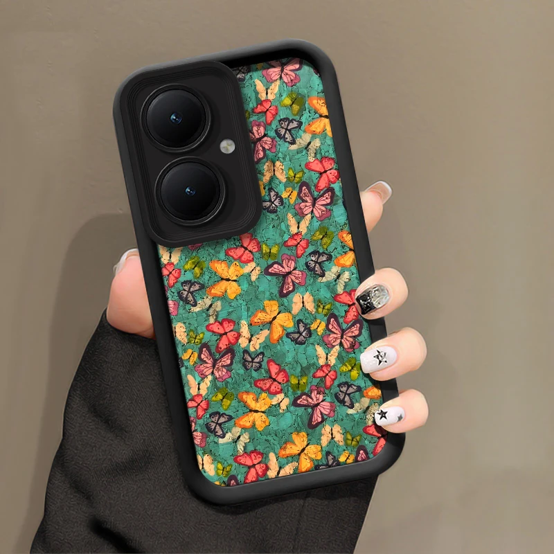 Blooming Butterfly Case For Vivo Y72 Y67 Y55 Y53S Y51A Y51 Y50 Y36 Y35M Y35 Silicone Shockproof Bumper Back Soft Phone Cover