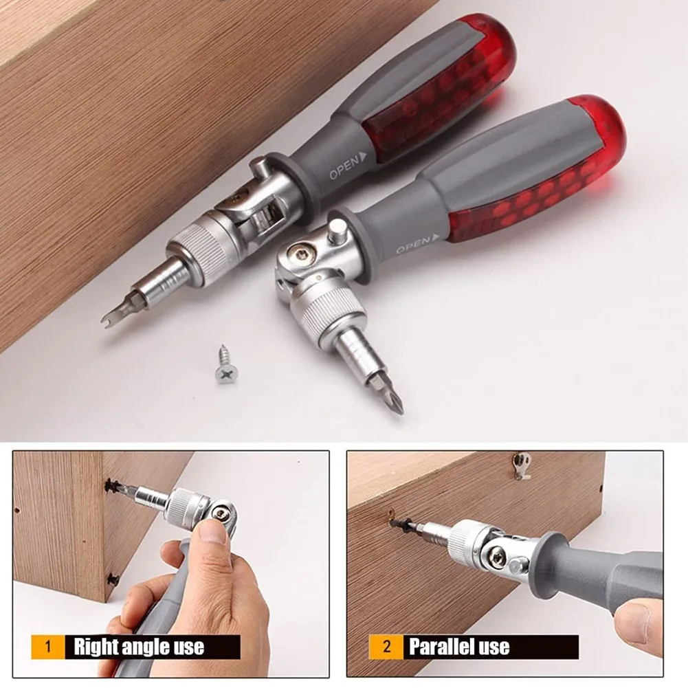 

11 In 1 Multi-angle Foldable Ratchet Screwdriver 1/4 Inch Inside Hexagon Torx Multi-Bit Screw Driver Electrician Disassembly