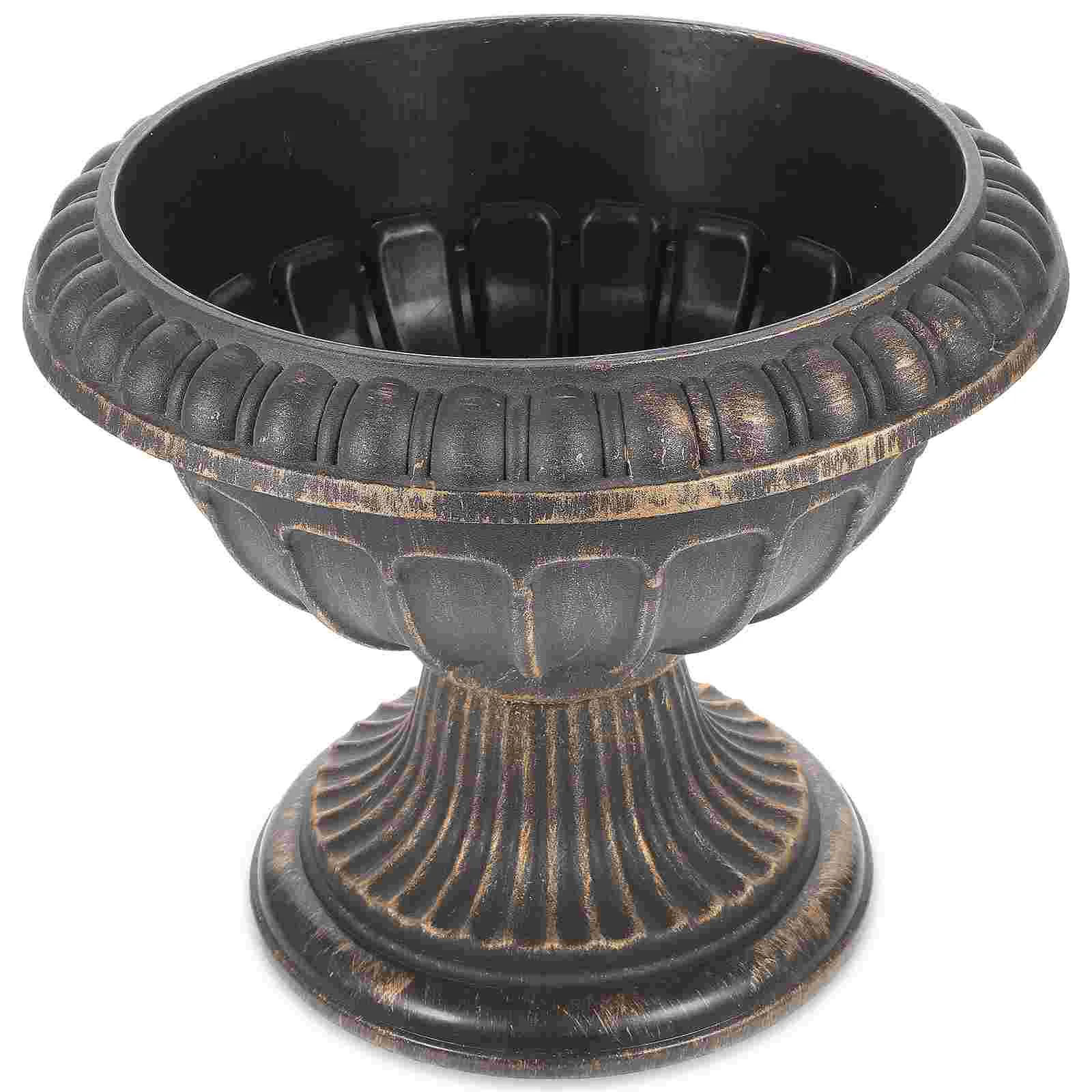 

Roman Flower Pot European Style Holder Planter Outdoor Plants Front Flowerpot Vintage Ornaments Decorative Plastic Retro