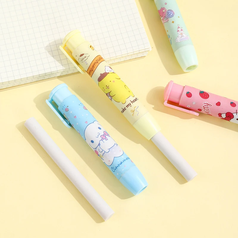 

Cute Sanrio Hello Kitty Press Eraser Anime Kuromi Melody Cinnamoroll Cartoon Kawaii Stationery Office School Supplies Gifts