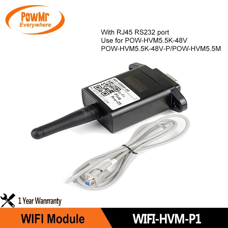 Беспроводной Wi-Fi модуль PowMr, кабель связи для удаленного мониторинга, порт RJ45 RS232 для MPPT 80A 5.5KW, инвертор солнечной батареи