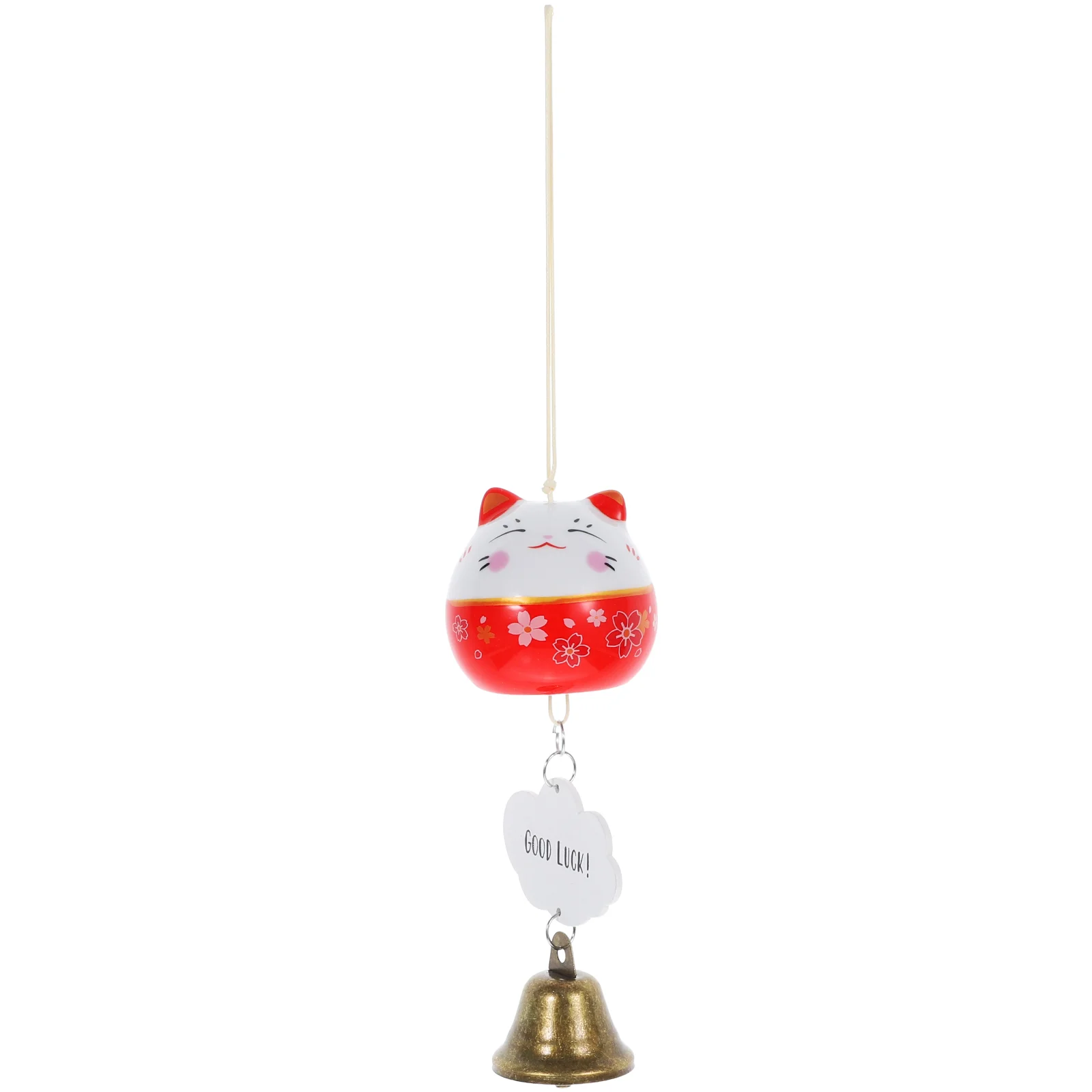 

Lucky Cat Outdoor Decorationationsationssation Balcony Ceramic Bells Creative Fortune Wedding Hanging Decor