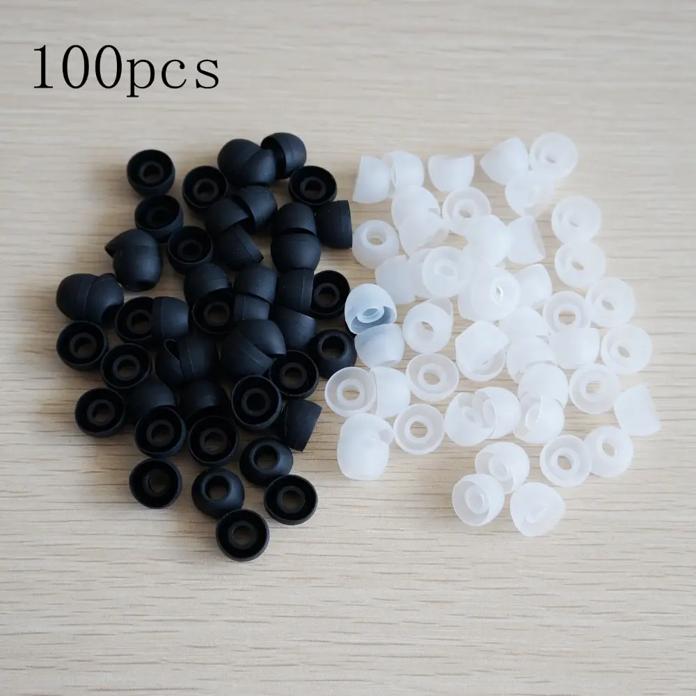 Hot Sale 50pcs/lot Soft Silicon Ear Tip Cover Replacement Earbud Covers For HTC In-Ear Headphones Earphones Accessories