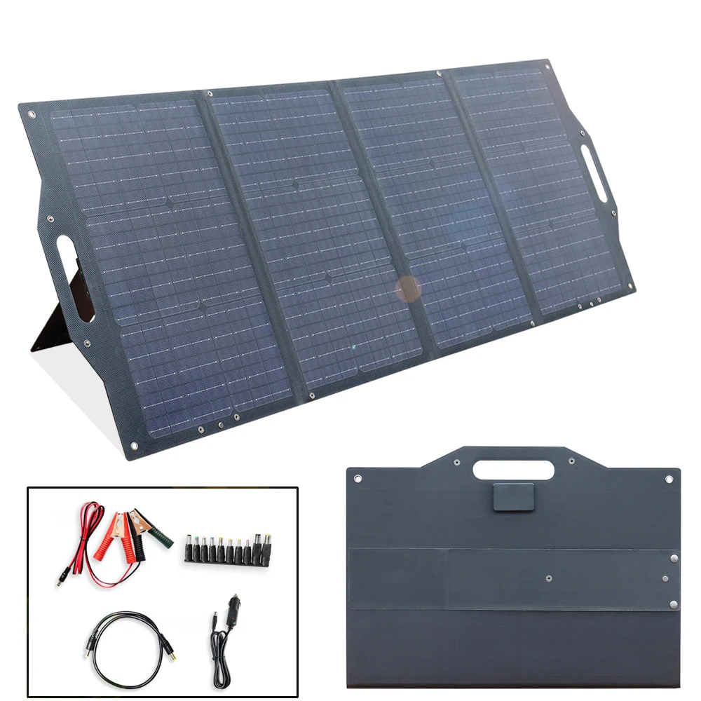 

150W Foldable Portable ETFE Solar Panel Charger Kit 12V for Power Station Generator Cell Phone 12V Car Boat RV Battery Camper