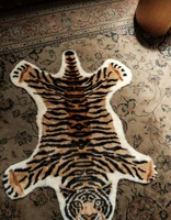 brown tiger high quality suitable for living room bedroom personalized animal non slip mat carpet floor mat