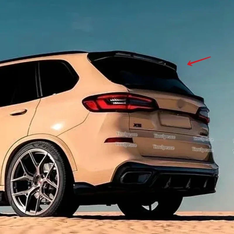 

Для BMW X5 G05 2018-2022 спойлер ABS глянцевый черный/углеродный вид задний спойлер на крышу комплект кузова аксессуары