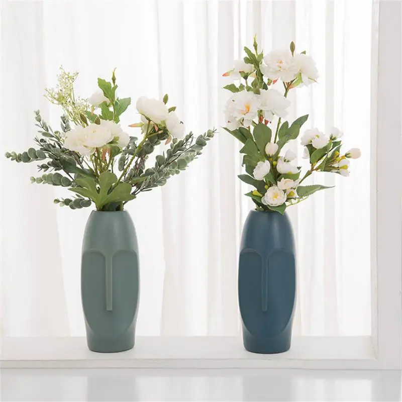 

Dry Flower Imitation Ceramic Home Decoration Modern Simple Abstract Vase Plastic Flower Arrangement Hydroponic Vase