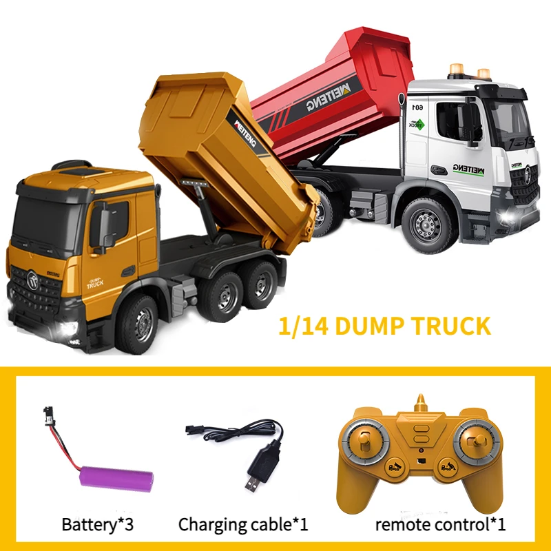 RC Truck 1/14 11 Channel  Transporter Dump Construction Truck Dumper Simulation Car Large Truck Toy for Boys Model