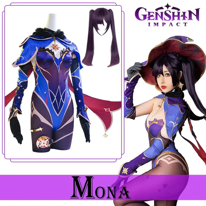 

Костюм для косплея Genshin Impact Mona, Аниме игра Genshin, косплей-Униформа астрологера, ведьма, Хэллоуин, карнавал, женский костюм для вечеринки