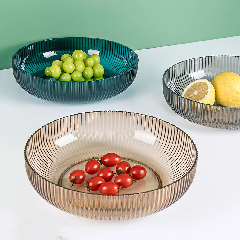 

Large Capacity Round Fruit Plate Kitchen Tableware Fruit Bowl Plates for Food Kitchen Accessories Kitchenware Storage Containers