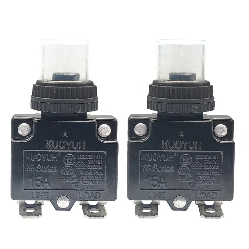 Interruptor Térmico do Disjuntor da Série do Protetor 32vdc Mini Kuoyuh 88 15a