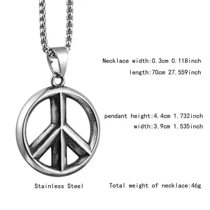 Мужской знак мира CHUANGCHENG мужское ожерелье из нержавеющей стали символ подвеска