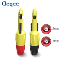 cleqee p30039 2pcs insulation wire piercing puncture probe test hook clip with 2mm4mm socket automotive car repair
