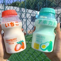 450ml yogurt plastic water bottle for girls children tour fruit drinking bottle kawaii milk mugs yakult cup anti fall water cup