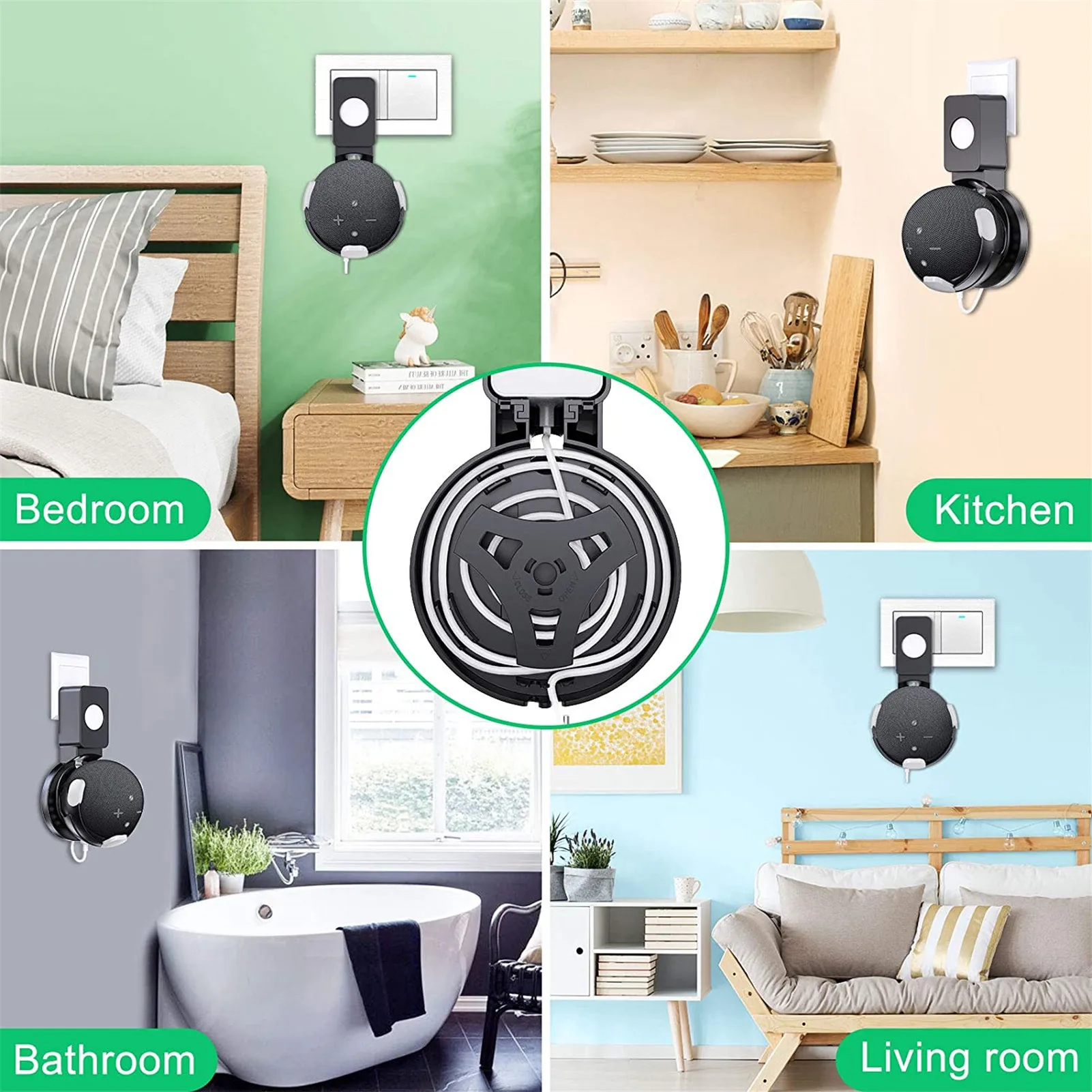 

Настенный держатель для динамика Dot 4-го поколения, вешалка для выходных отверстий со встроенным кабелем, для умного дома, для колонок 4-го по...