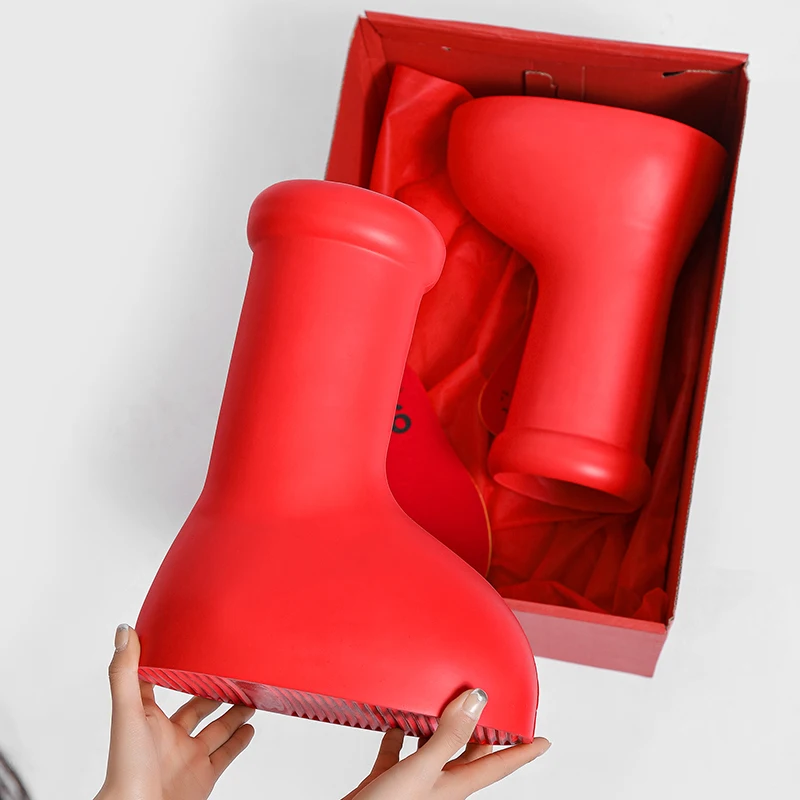 Мужская Всесезонная Спортивная Повседневная Обувь. Большие Красные Ботинки Без