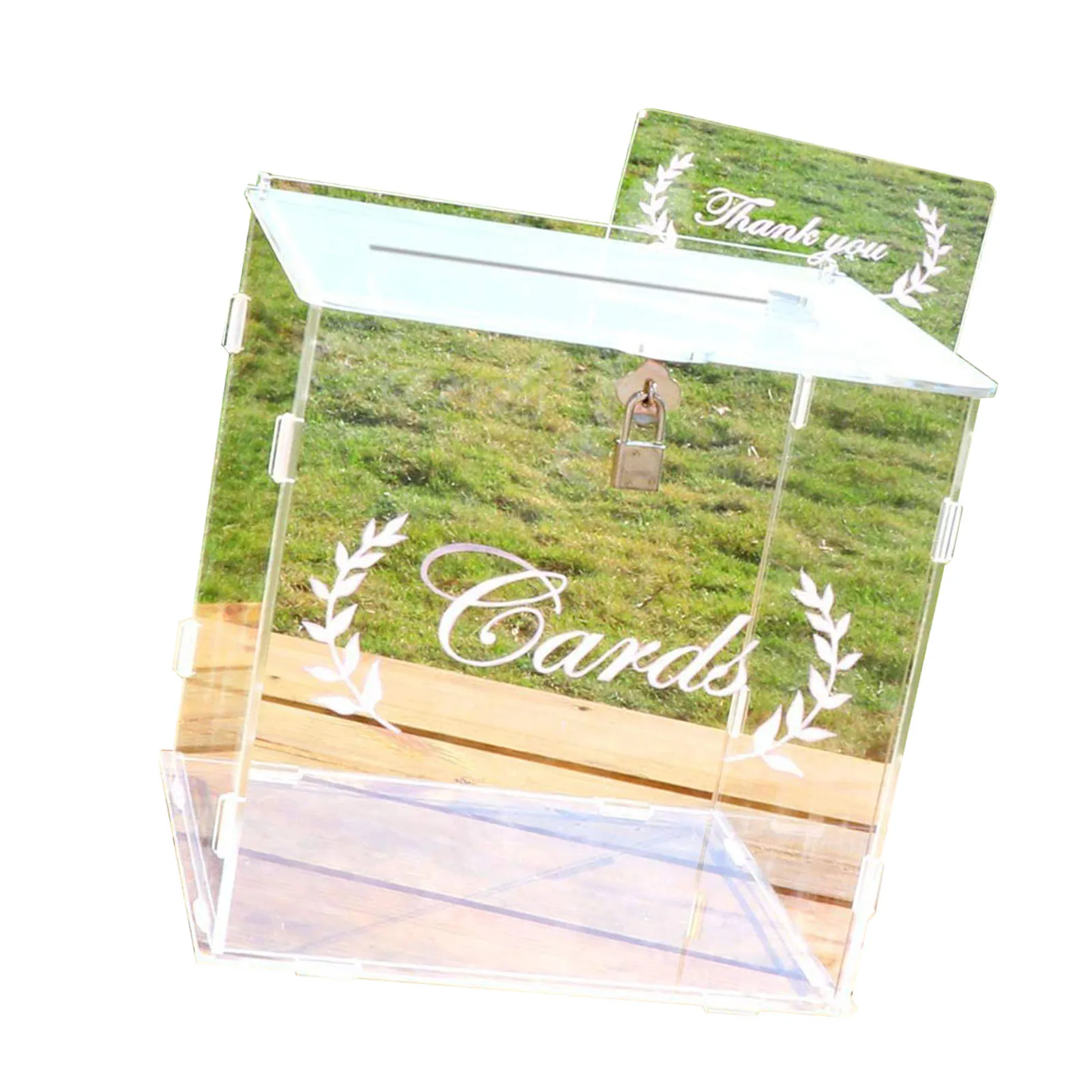 

Acrylic Wedding Card Box Wedding Card Boxes For Reception Wedding Card Holder DIY Envelop Gift Money Card Container With Lock