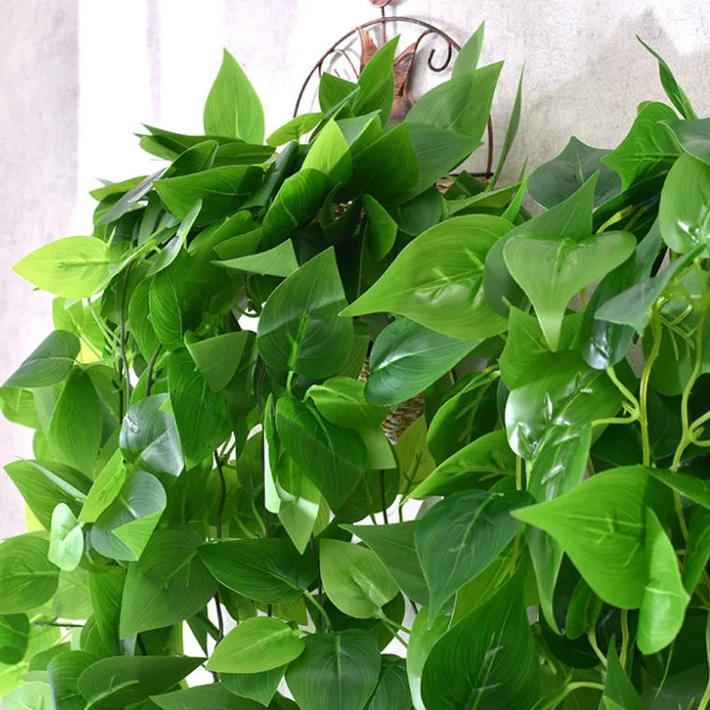 Искусственные зеленые листья плюща 100 см Висячие растения ветки настенные