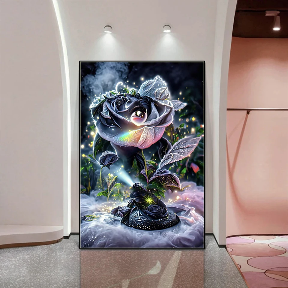 

Алмазная живопись, Новое поступление, фантазия, черная роза, полная Алмазная вышивка, мозаика, наборы для вышивки крестиком, стразы Home Decor