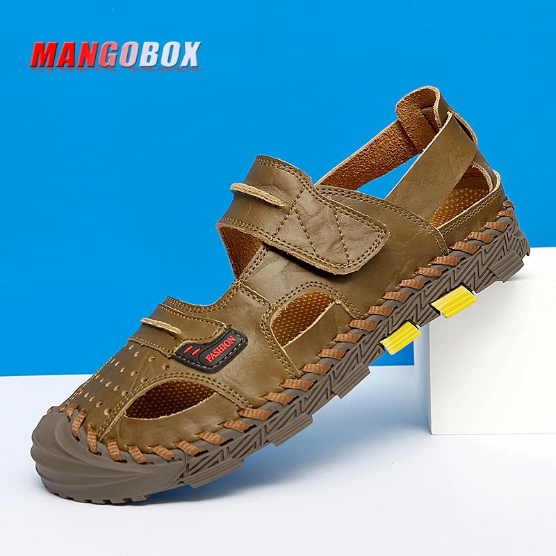 

2022 New Outdoor Beach Shoes Men Black Khaki Mens Hiking Sandals Designer Beach Shoes For Man Anti Slip Trekking Men Sandals