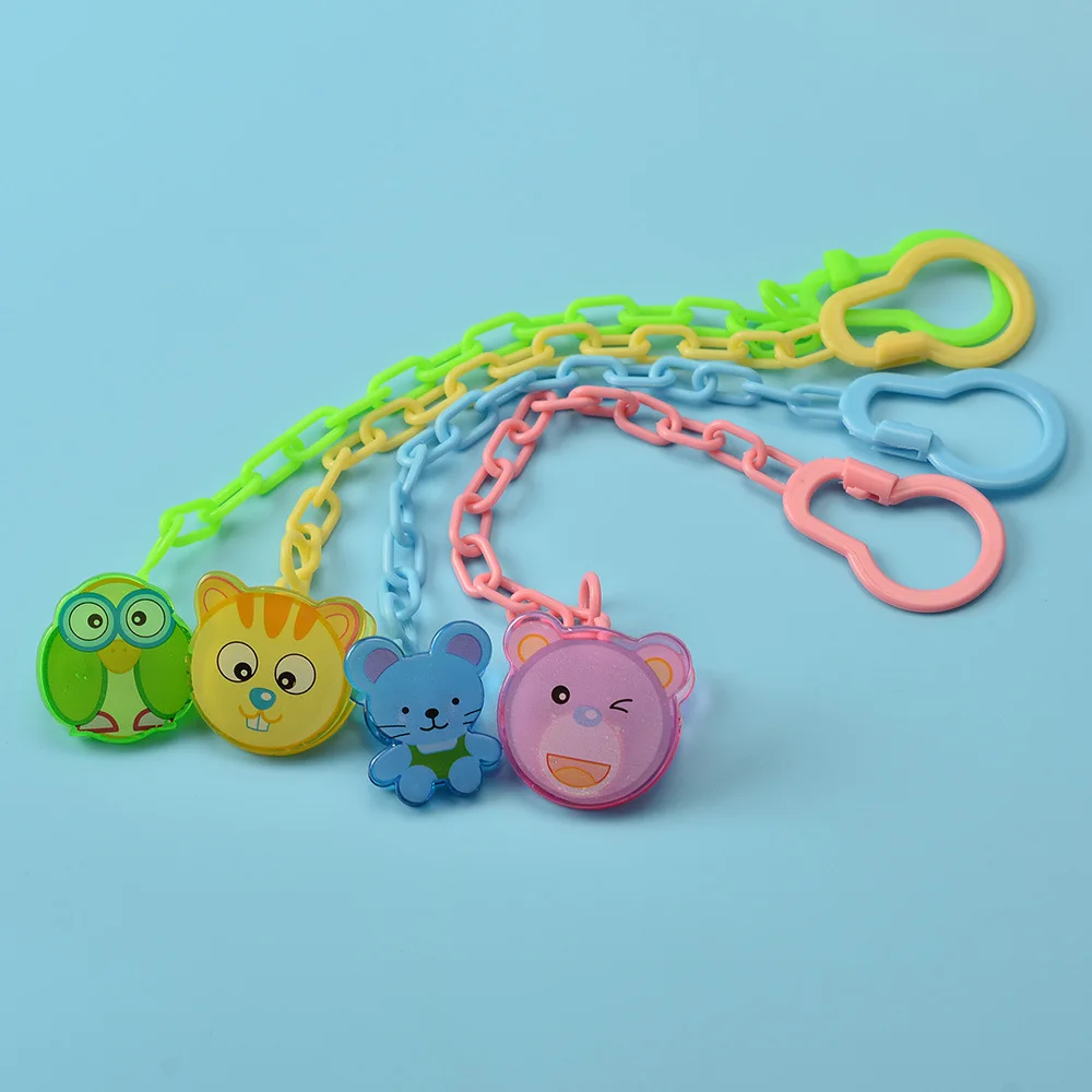 

Personalized Baby Pacifier Clips Chain Cartoon Animals Nipple Safe Strap Holders Soother Newborn Feeding Anti-Drop Accessories