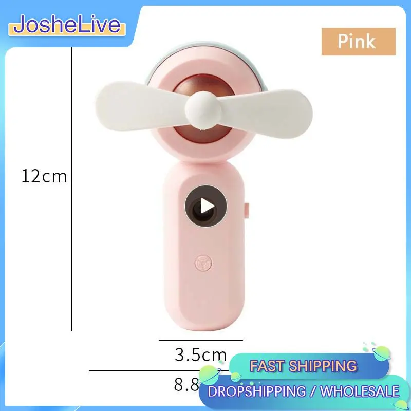 

Fan Water Meter Abs Low Power Consumption Hand-held Spray Fans Pink Long Endurance Spray Cooling Fan Home-appliance 84g Usb Type