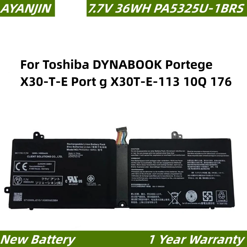 Фото Аккумулятор для ноутбука PA5325U-1BRS PA5325U 7.7V 36Wh для Toshiba DYNABOOK Portege X30-T-E Port g X30T-E-113 10Q 176 №1