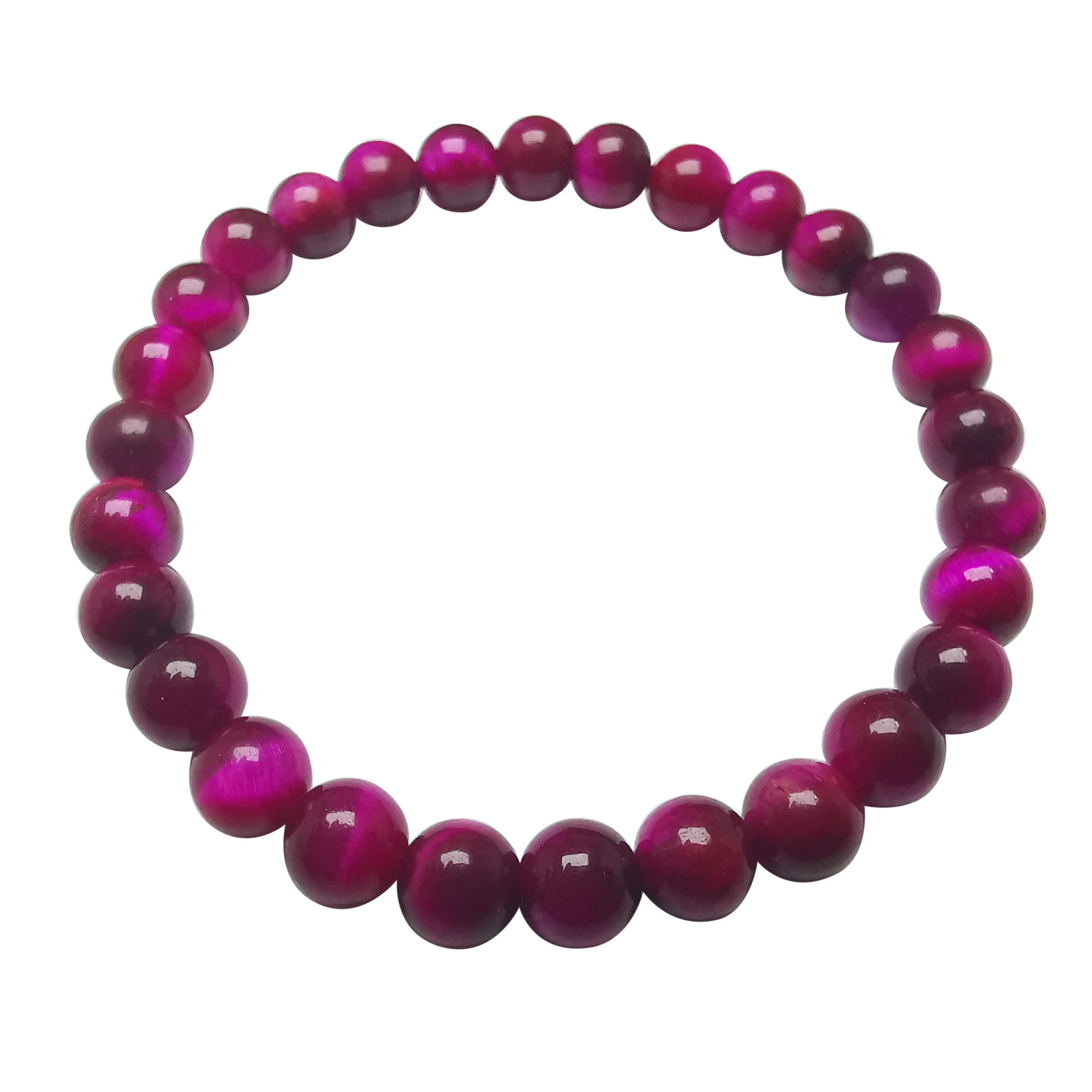 Розово-красный энергетический браслет Тигровый глаз