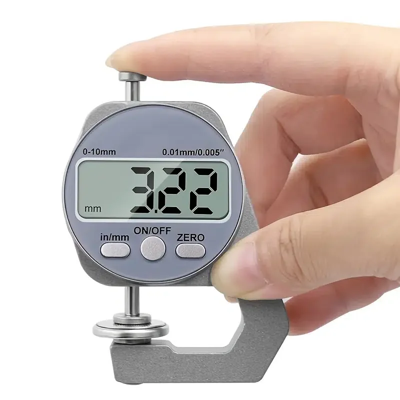 

Digital Thickness Gauge, 0-10mm/0.5" Thickness Measuring Tool W/ Large LCD Display For Thickness Measurement Of Paper, Pipe, She