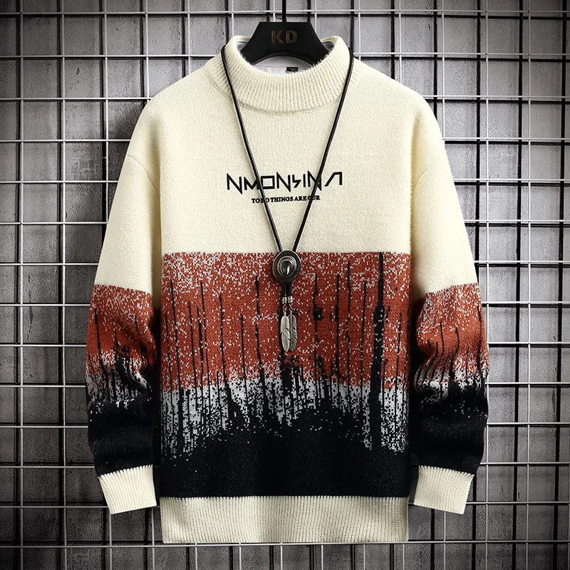 

2022 High Warm Jumper Turtleneck Male Harajuku Thick Sweaters Cashmere Christmas Winter Sweater Mens Men Pullover Quality Men