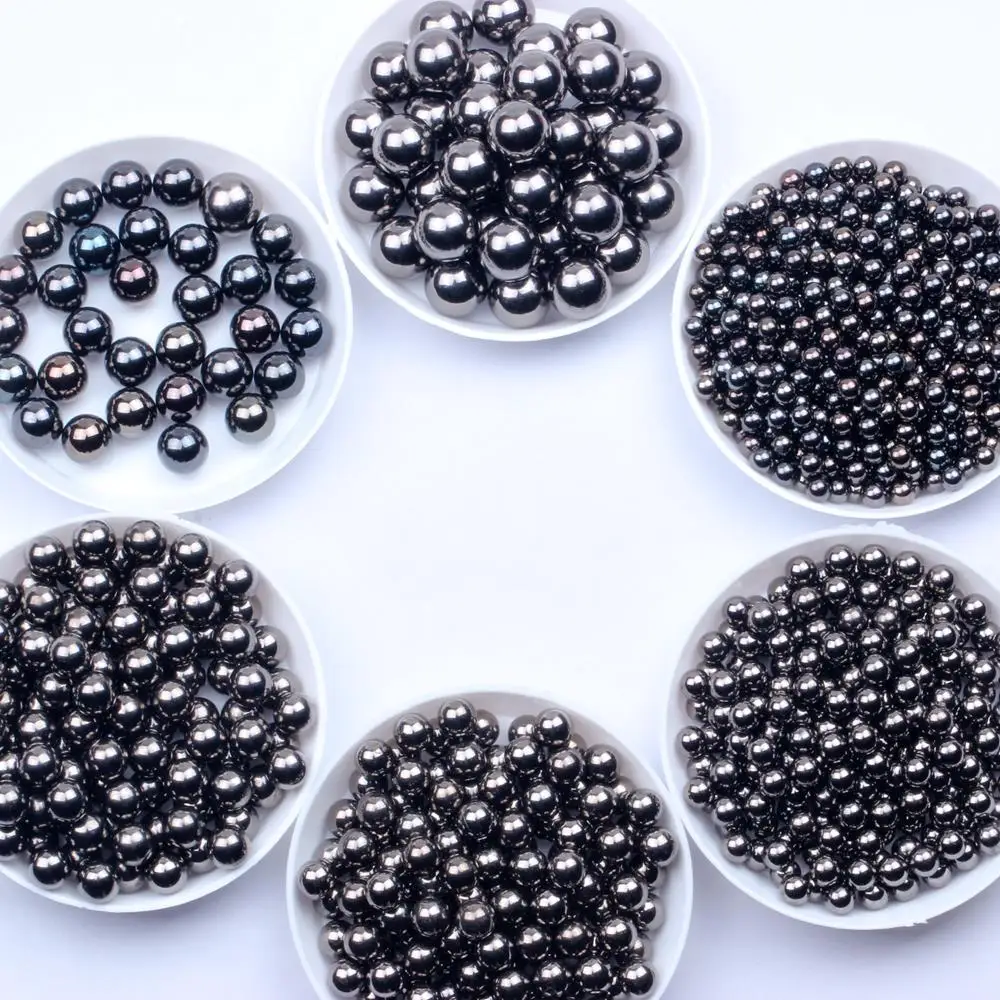 

Metal Shiny Stone Beads 4-10mm Round Loose Beads Smooth Ball Resin Imitation Pearls Beading For Crafts Bracelet Jewelry Making
