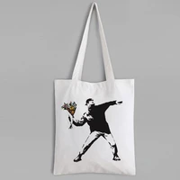 art canvas tote bag print reusable bag funny men canvas bag fashion no zipper custom bags with logo letter bags