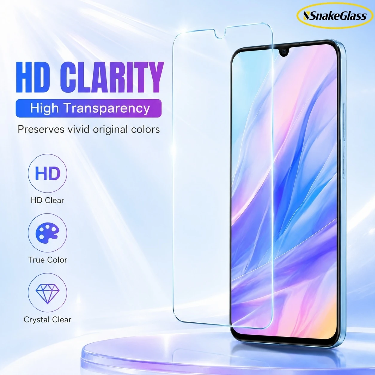 Фото 3 шт. HD-стекло из закаленного стекла для Huawei Y6 Prime 2018 Y6p Y8S Y8p Y7 2019 Y5p Y9 2018 Y9 2019 Y9a HD, прозрачная пленка для защиты от царапин, 9H №4
