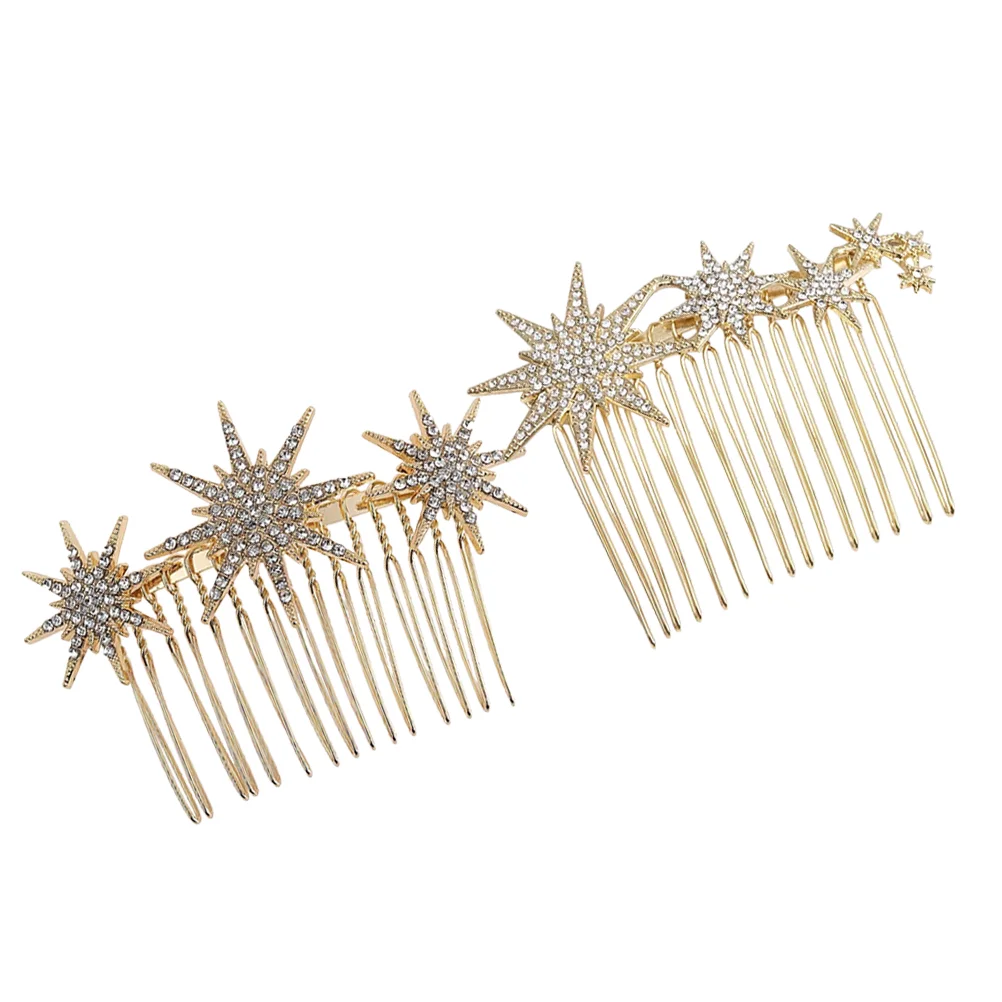 

2 Pcs Snowflake Hair Comb Rhinestone Combs Bride Accessories Bridal Accessory Wedding Brides Girls Hairpin