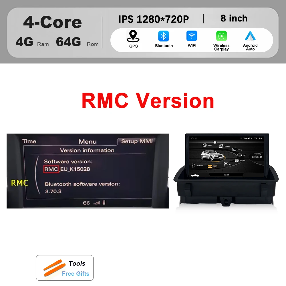 

Беспроводной CarPlay Android 14 для Audi Q3 2011-2018 Автомобильный мультимедийный радионавигатор GPS WIFI Проводной автоматический DSP 8-дюймовый сенсорный экран