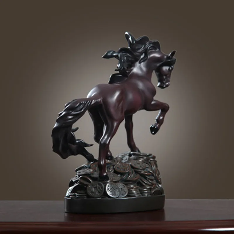 Скандинавская золотая статуя на удачу с лошадью скульптура животными статуи из