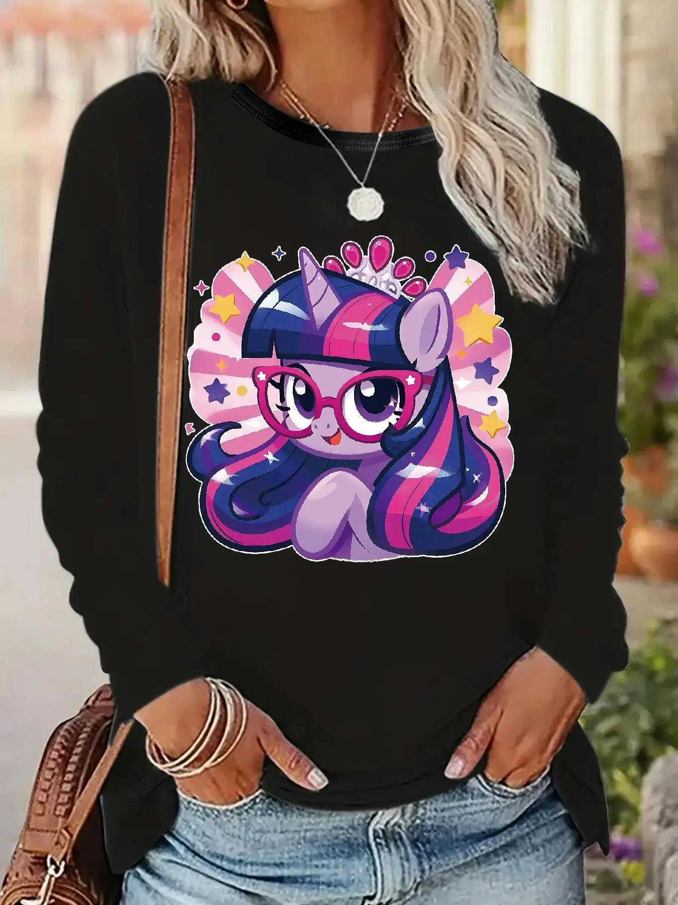 Фото Футболки с длинными рукавами MY LITTLE PONY M2624 (142) для весны и лета, 95% полиэстер + 5% эластан, для повседневной носки и занятий спортом. №2