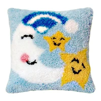 latch hook kit diy pillow cover handcraft printed embroidery set crochet needlework crafts for kids adults moon star