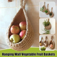 handwoven flower pot vegetable fruit basket storage pouch home garden vintage decor plant hanging basket plant hanger pot tray