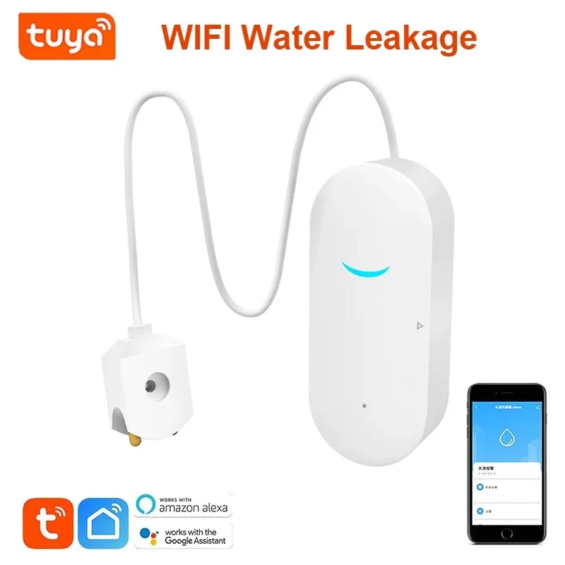 

Intelligent Water Immersion Level Remote Sensor Tuya Wifi Water Leakage Detector Overflow Alarm Smart APP Wireless Notification