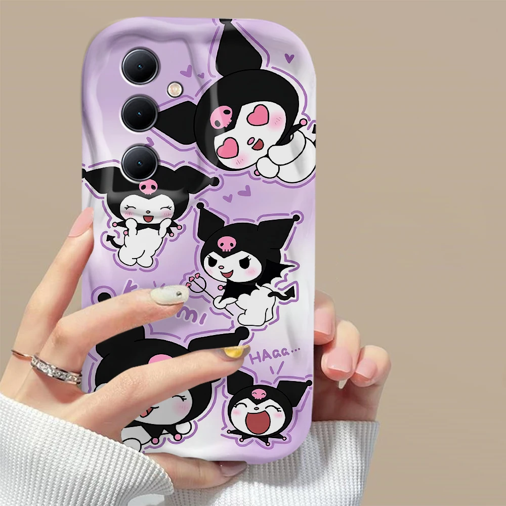 Мультипликационная картинка Kuromi My Melody похвалка 3D волна для OPPO Realme 12 10 9 8 7 7i 6 5 Pro Plus