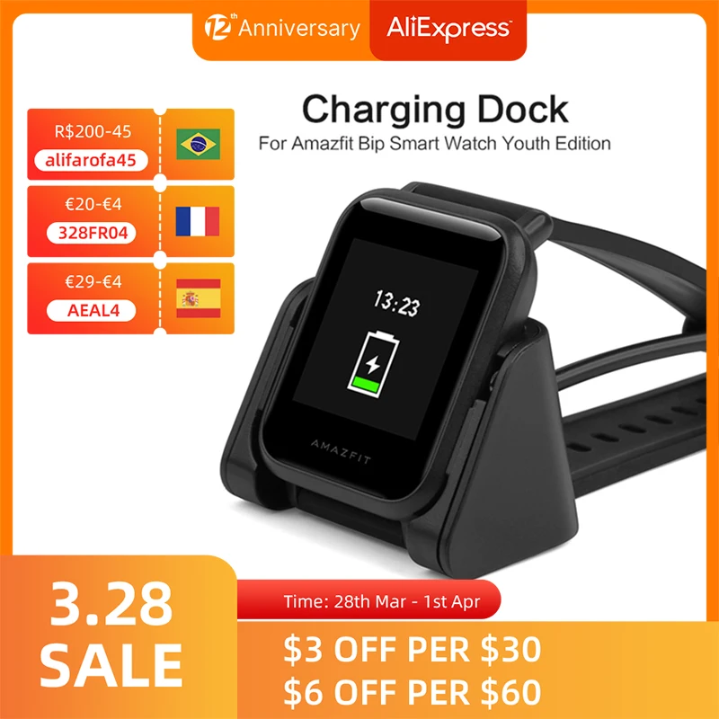 

SIKAI Smart Watch Charging Dock For Amazfit Bip Charger Replacement Portable Magnetic Cradle for Xiaomi Huami Youth Smart Watch
