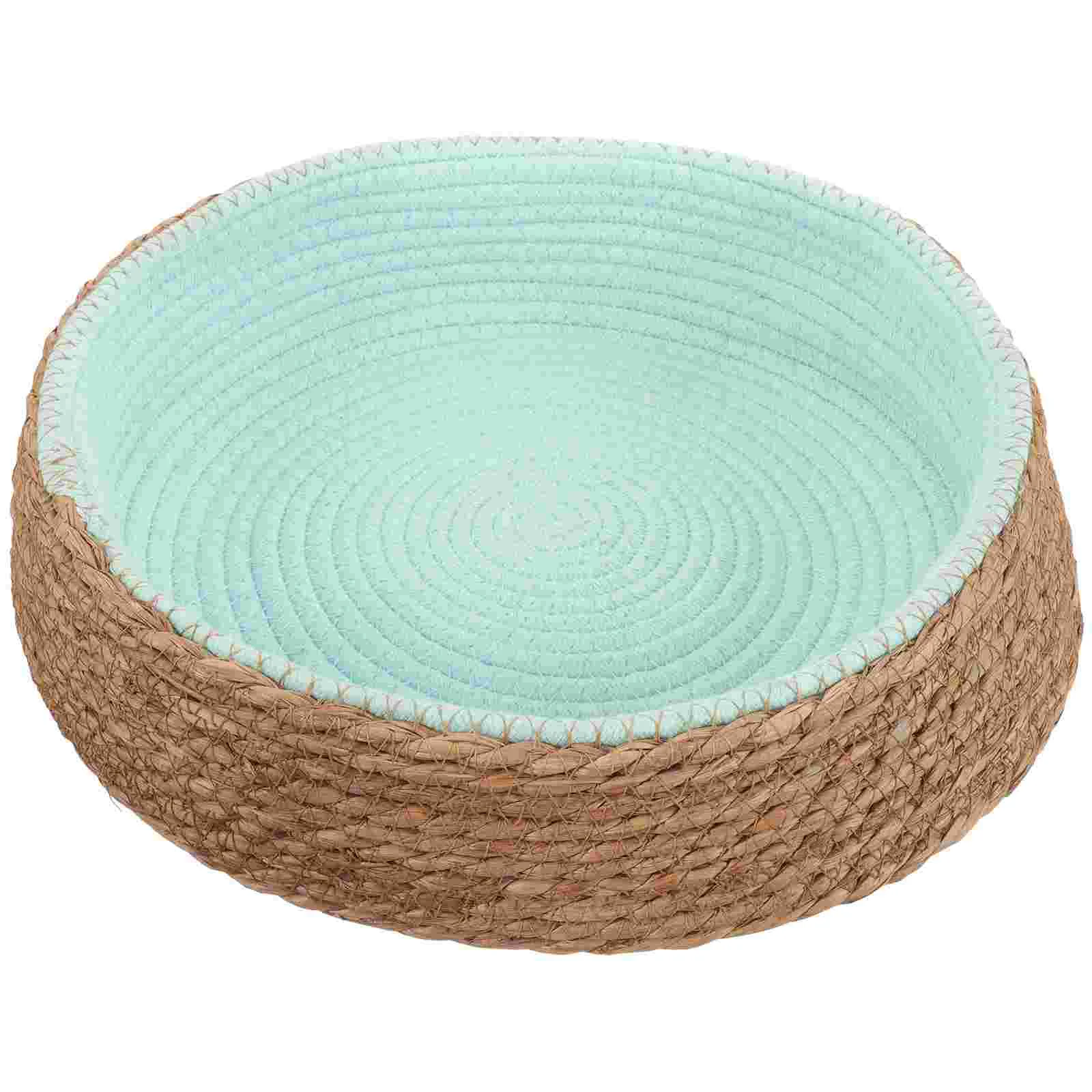 

Rattan Pet Bed Sleeping House Cat Dog Baskets Medium Mat Nest Wicker Woven Warm