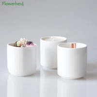 simple white ceramic cup diy scented candle nordic style candle container cup candle holder tea cup candle making kit candle jar
