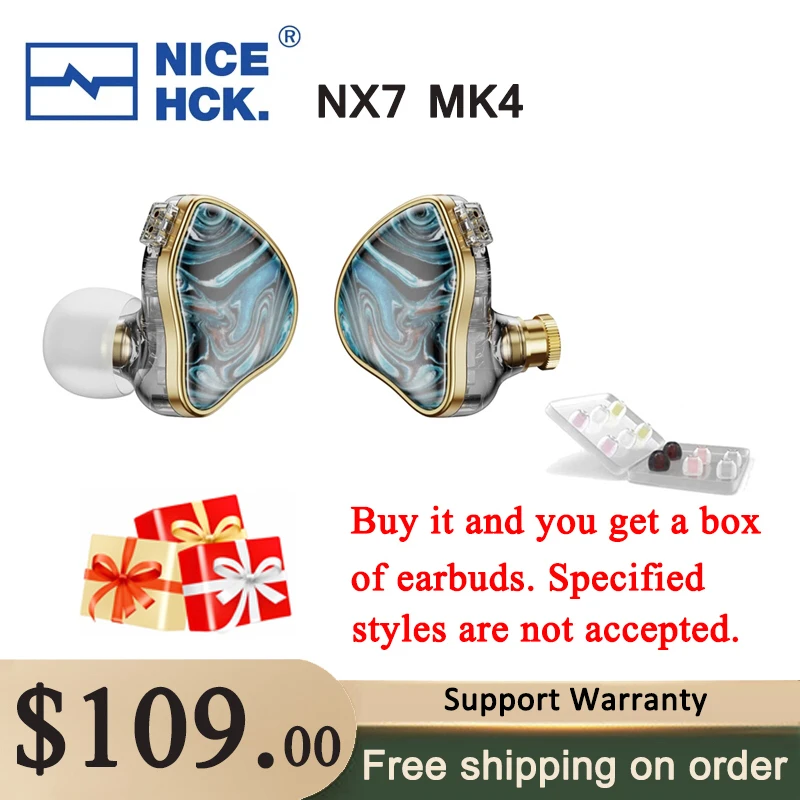 

NiceHCK NX7 MK4 Stabilized Wood HIFI Music Earbud 7 Driver Units Hybrid Audiophile Earphone With Replaceable Tuning Filters IEM
