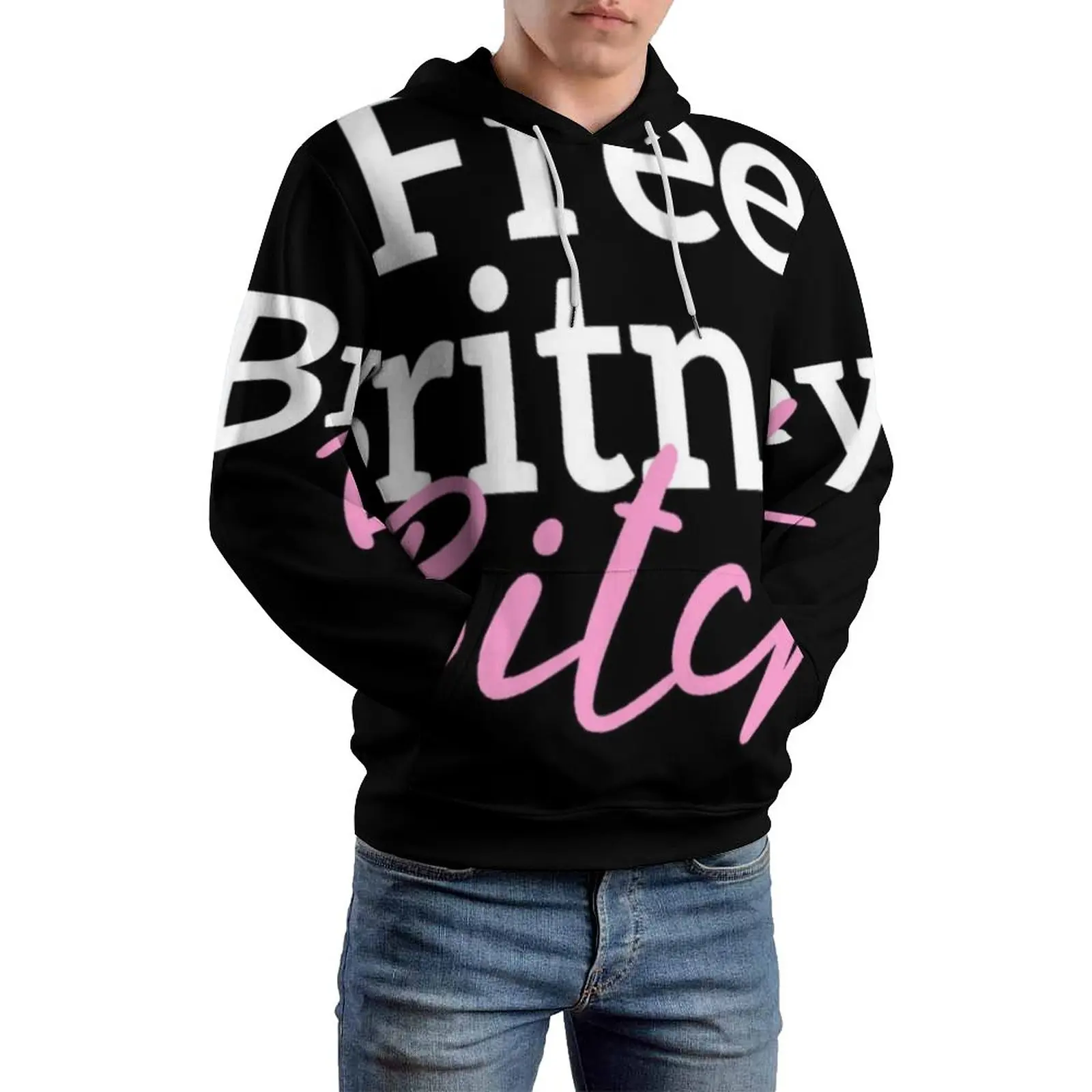 

Свободные толстовки Britney с граффити, повседневные мужские толстовки с капюшоном в ретро-стиле, Весенняя Свободная Толстовка большого размера с длинным рукавом